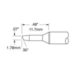 Metcal CVC Soldering Cartridge Bevel 1.7mm 30° 800 Series CVC-8BV3018S