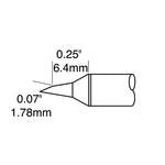 Metcal CVC Soldering Cartridge Bevel 1.8mm x 6.0mm LG 60° 800 Series CVC-8BV6018P