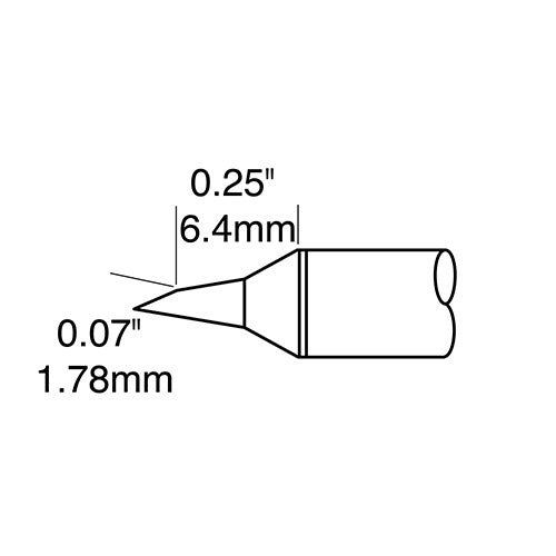 Metcal CVC Soldering Cartridge Bevel 1.8mm x 6.0mm LG 60° 800 Series CVC-8BV6018P