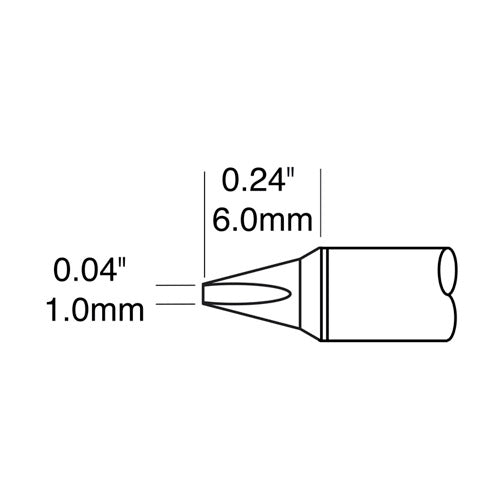 Metcal CVC SolderingPower Cartridge Chisel (W x L) 1.0x6.0mm 800 Series CVC-8CH0010P