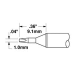 Metcal CVC Soldering Cartridge Chisel (W x L) 1.0mm x 9.1mm 800 Series CVC-8CH0010S