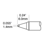 Metcal CVC Soldering Power Cartridge Chisel (W x L) 1.4mm x 6.0mm 800 Series CVC-8CH0014P