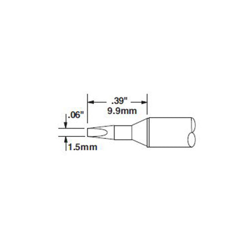 Metcal CVC Soldering Cartridge Chisel (W x L) 1.5mm x 9.9mm 800 Series CVC-8CH0014S