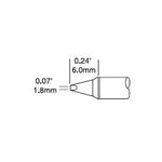 Metcal CVC Soldering Power Cartridge Chisel (W x L) 1.8mm x 6.0mm 800 Series CVC-8CH0018P
