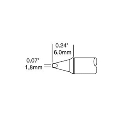 Metcal CVC Soldering Power Cartridge Chisel (W x L) 1.8mm x 6.0mm 800 Series CVC-8CH0018P