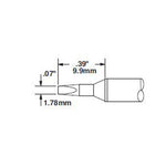 Metcal CVC Soldering Cartridge Chisel (W x L) 1.8mm x 9.9mm 800 Series CVC-8CH0018S