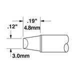 Metcal CVC Soldering Cartridge Chisel 3.0mm x 5.0mm LG 90° 800 Series CVC-8CH0030S