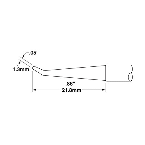 Metcal CVC Soldering Cartridge Conical Reach 1.3mm x 22.0mm LG 30° 800 Series CVC-8CN0013R