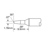 Metcal CVC Soldering Cartridge Bevel 2.0mm 30° 900 Series CVC-9BV6018S