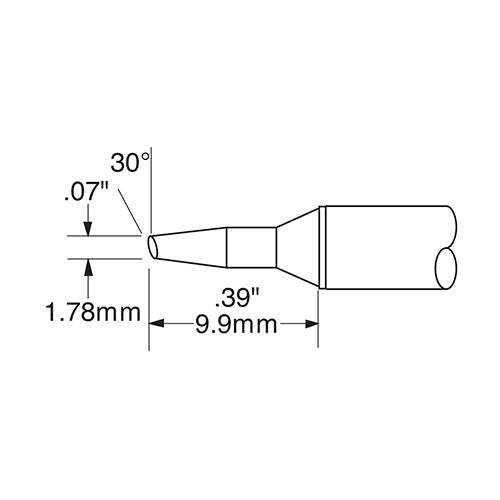 Metcal CVC Soldering Cartridge Bevel 2.0mm 30° 700 Series CVC-7BV6018S