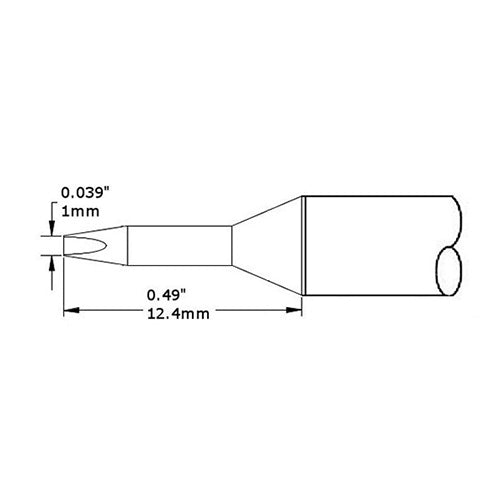 Metcal CVC Soldering Cartridge Chisel Access 1.0mm 900 Series CVC-9CH0010A
