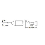 Metcal CVC Soldering Cartridge Chisel Reach 1.4mm x 12.0mm LG 30° 900 Series CVC-9CH0015R