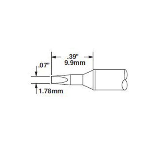 Metcal CVC Soldering Cartridge Chisel (W x L) 1.78mm x 6.0mm 900 Series CVC-9CH0018S