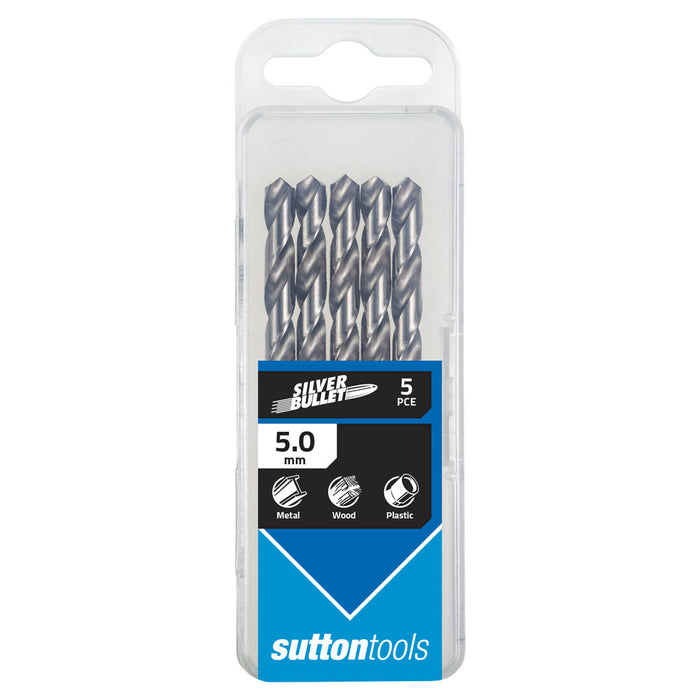 Sutton D104 Silver Bullet Jobber Drill HSS 5mm, 5 Pack