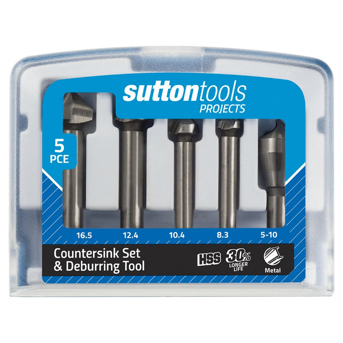 Sutton Countersink Set and Deburring Tool Kit 8.3-16.5mm, 5 Pce