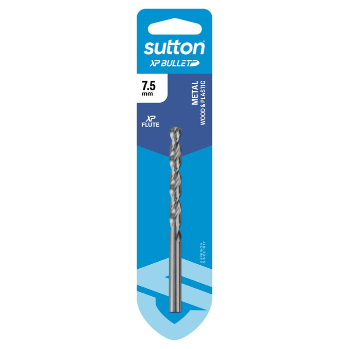 Sutton XP Bullet Jobber Drill Bit Carded 7.5mm D220H0750
