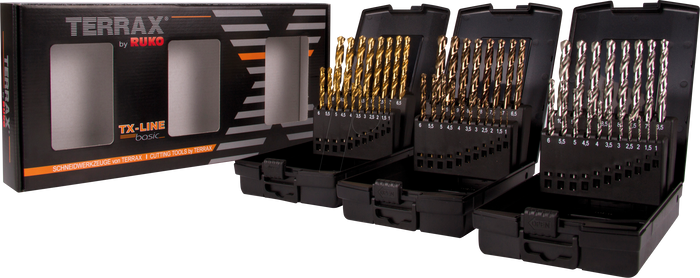 Terrax by Ruko 3 in 1 Box Steel Drill Bit HSS, 57 Pce