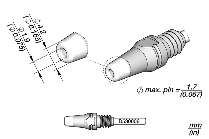 JBC Through-hole Desoldering Tip Ø1.9 S1