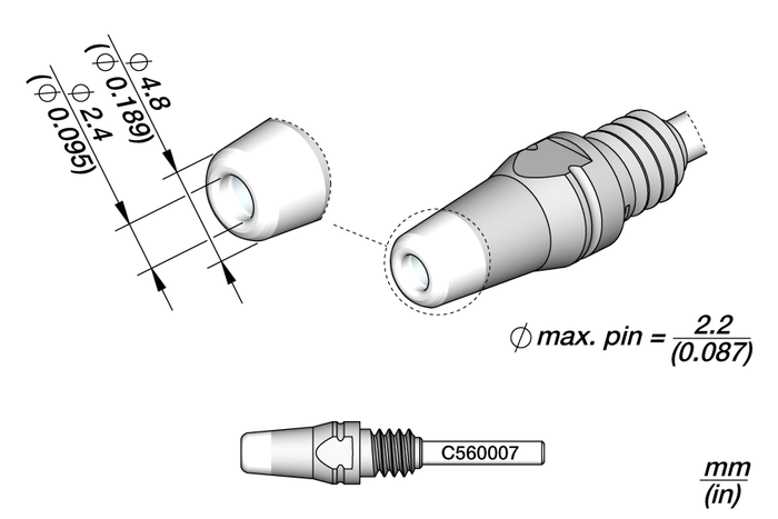 JBC Through-hole Desoldering Tip Ø2.4 S1