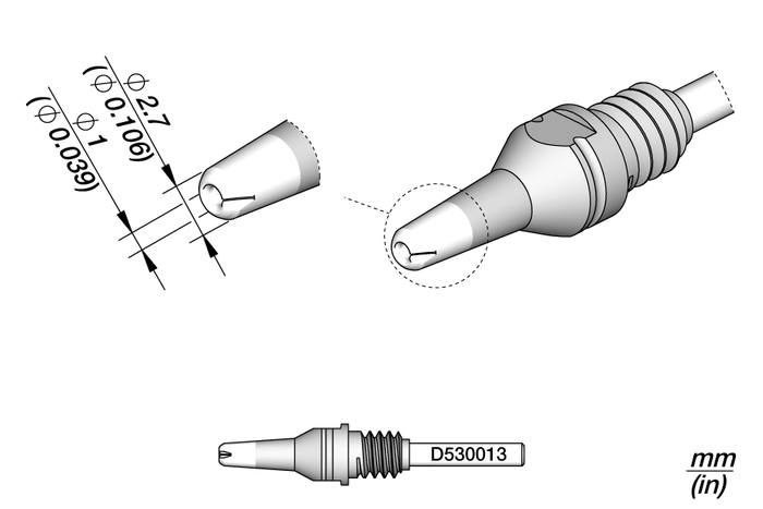 JBC Through-hole Desoldering Tip Ø1 Pads S1
