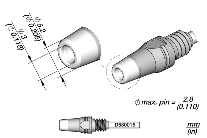 JBC Through-hole Desoldering Tip Ø3 S1