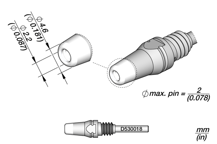 JBC Through-hole Desoldering Tip Ø2.2 S1