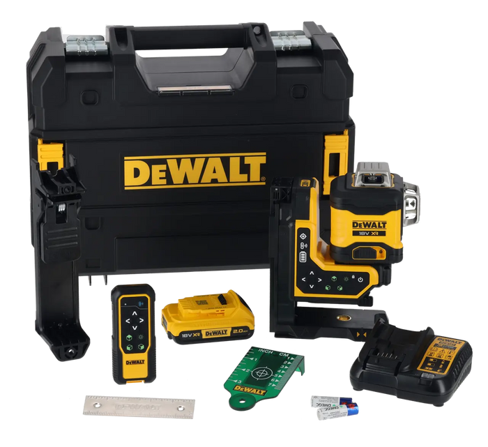 Dewalt 18V XR 3x360° Remote Control Multi Line Laser Kit Green DCLE34035D1-XE