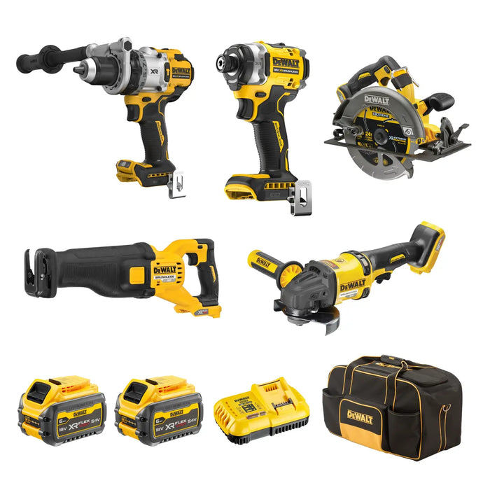 Dewalt 18V/54V XR Brushless Mixed Voltage 5 Piece Kit 2 x Flexvolt 6.0Ah DCZ507T2-XE