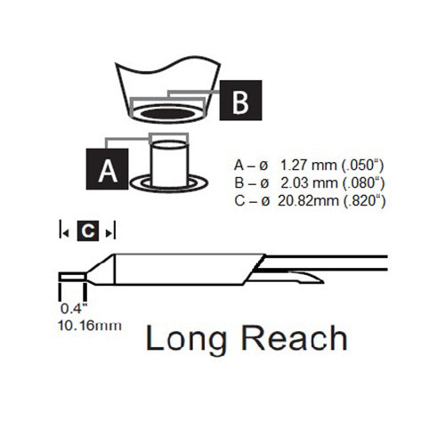Metcal DSC Desoldering Cartridge Standard Length (∅ x L) 1.52mm x 10.66mm 900 Series DSC-9CN0013A