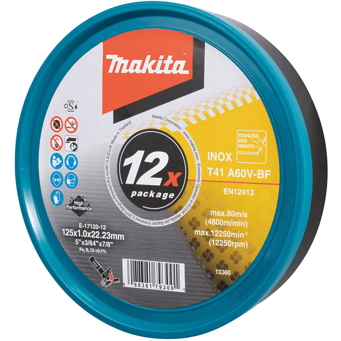 Makita 25x1.0x22mm INOX Long Life Thin Cut-Off Disc - 12 Pack