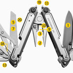 Leatherman 20 Tool ARC Multi-Tool with MagnaCut Steel Blade & Nylon Sheath Silver