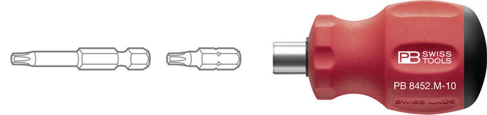 PB Swiss SwissGrip Stubby Universal Bit Holder for Precision Bits C 6.3 and E 6.3 (1/4