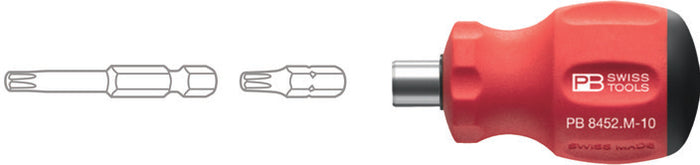 PB Swiss 8452 M SwissGrip Stubby Universal Bit Holder for Precision Bits in Skin Pack