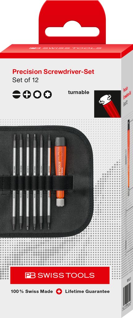 PB Swiss 513 Screwdriver Set with Duplex Blades in Roll-Up Case (in Cardboard Box)