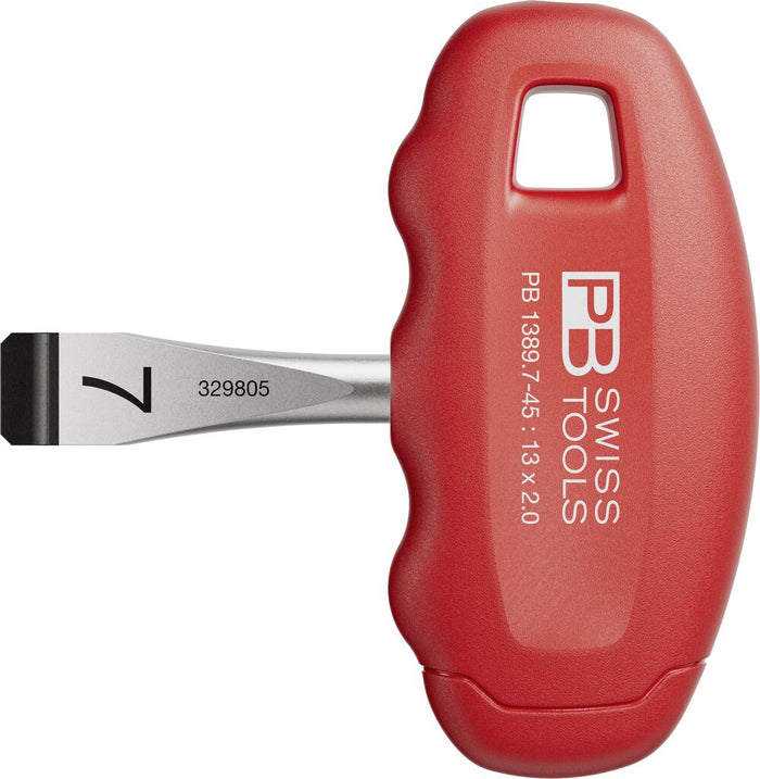 PB Swiss Slotted Cross-Handle Screwdriver 13mm with Finger Grooves
