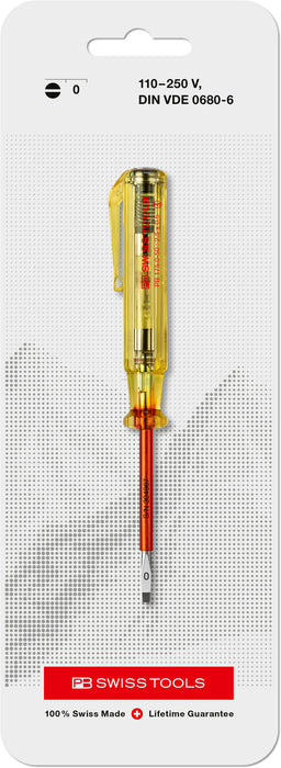 PB Swiss Voltage Tester 110–250V 0.5 x 2.5 x 50mm in Skin Pack