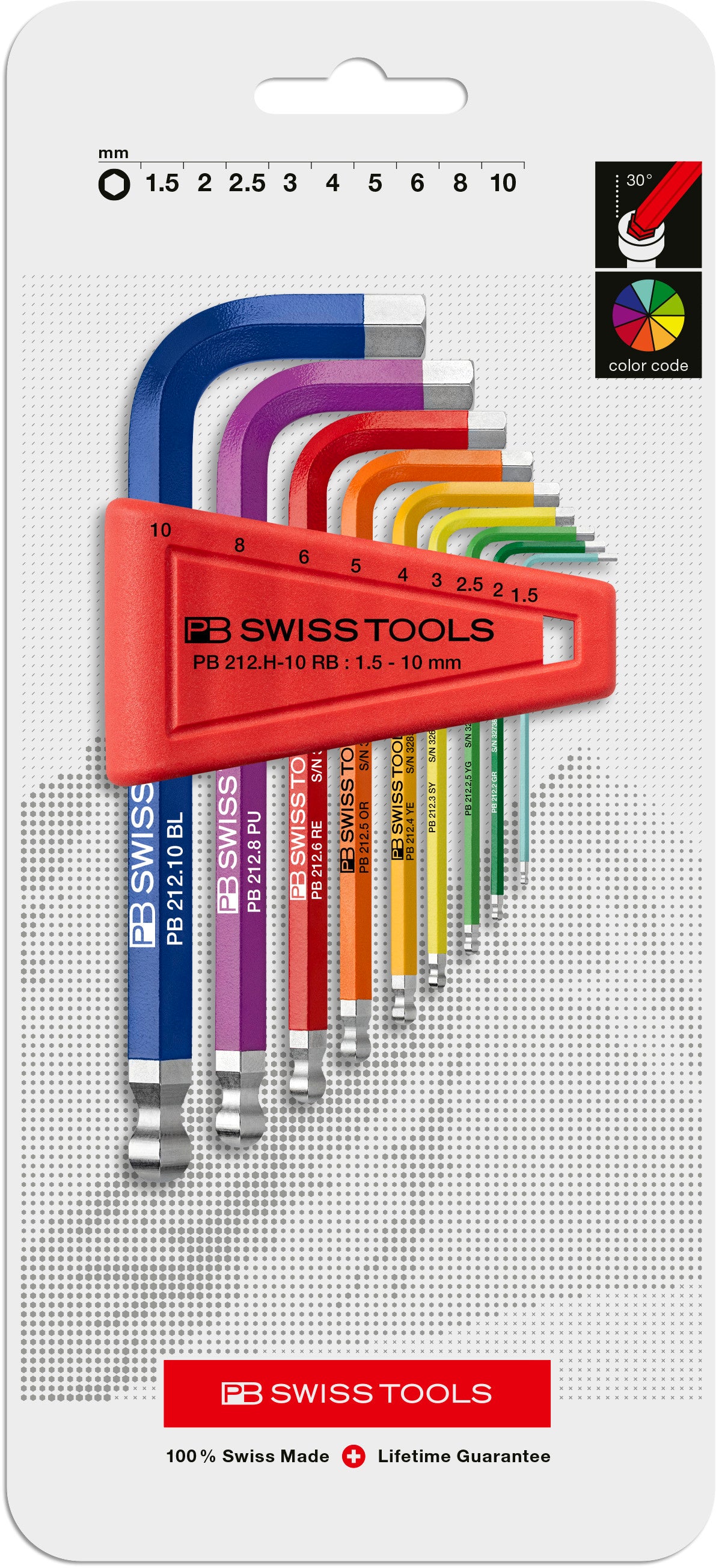 PB Swiss TORX L-Key Set TX6-TX25, 8 Pcs Rainbow Colors In Plastic Holder - View #7