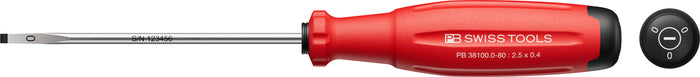 PB Swiss 38100 SwissGrip Evo Slotted Screwdriver 0.4 x 2.5 x 80mm in Skin Pack