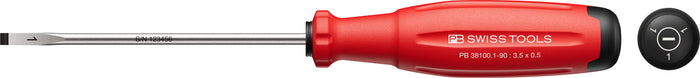 PB Swiss 38100 SwissGrip Evo Slotted Screwdriver 0.5 x 3.5 x 90mm in Skin Pack