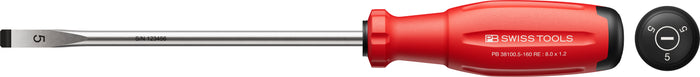 PB Swiss RainBow SwissGrip Evo Slotted Screwdriver 1.2 x 8.0 x 160mm Red
