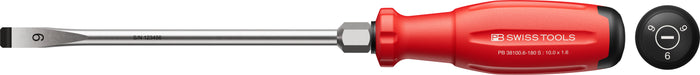 PB Swiss 38100 SwissGrip Evo Slotted Screwdriver with Hexagonal Wrench Section 1.6 x 10 x 180mm