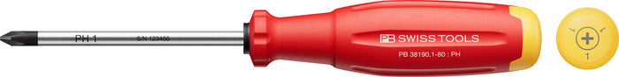 PB Swiss 38190 SwissGrip Evo Phillips Screwdriver PH1 x 80mm in Skin Pack