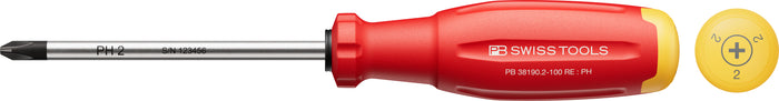 PB Swiss 38190 RainBow SwissGrip Evo Phillips Screwdriver PH2 x 100mm Red