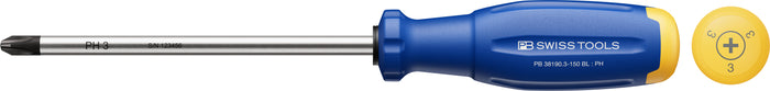 PB Swiss 38190 RainBow SwissGrip Evo Phillips Screwdriver PH3 x 150mm Blue