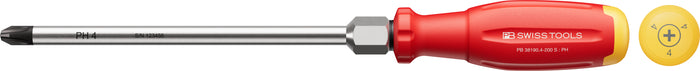 PB Swiss SwissGrip Evo Phillips Screwdriver with Hex Wrench Section PH4 x 200mm