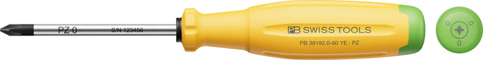 PB Swiss RainBow SwissGrip Evo Pozidriv Screwdriver PZ0 x 60mm Yellow