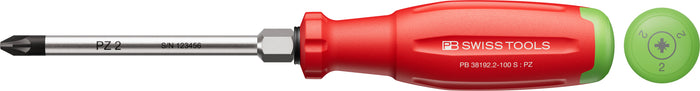 PB Swiss SwissGrip Evo Pozidriv Screwdriver with Hex Wrench Section PZ2 x 100mm