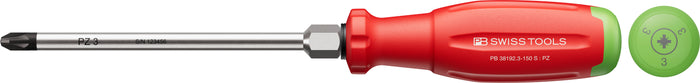 PB Swiss SwissGrip Evo Pozidriv Screwdriver with Hex Wrench Section PZ3 x 150mm