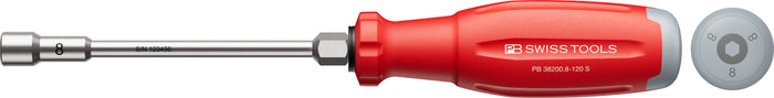 PB Swiss SwissGrip Evo Socket Screwdriver for Hex Screws with Hex Wrench Section 8mm x 120mm