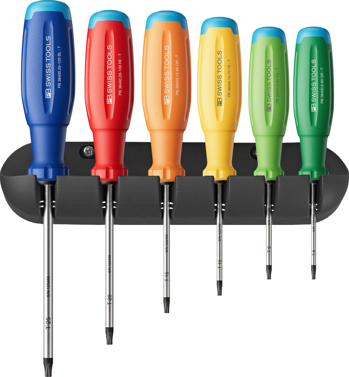 PB Swiss RainBow SwissGrip Evo Torx Screwdriver Set with Wall Bracket